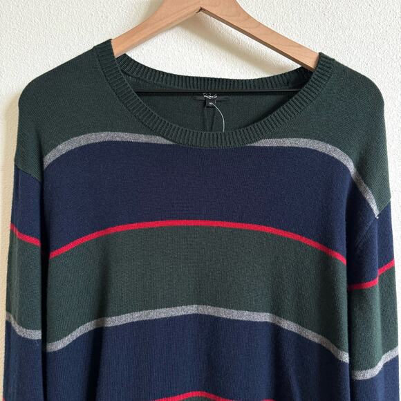 Rails Green Blue Stripe Kent Rugby Pullover Crew Neck Sweater Men’s XL NWT - Picture 3 of 7